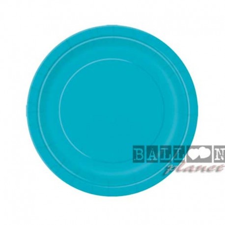 20 Piatti Tondi Carta Turchese Teal 18 cm