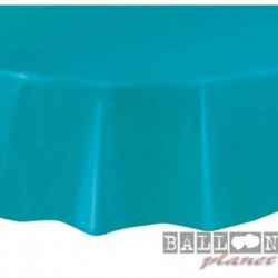 Tovaglia Plastica Tonda Turchese Teal 205 cm