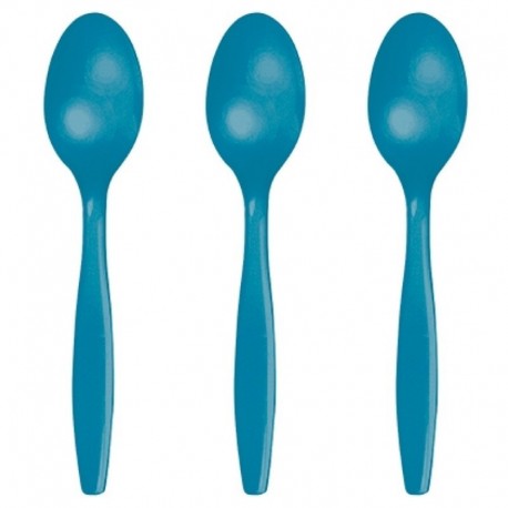 10 Cucchiai Plastica Turchese Teal 16 cm