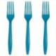 10 Forchette Plastica Turchese Teal 16 cm