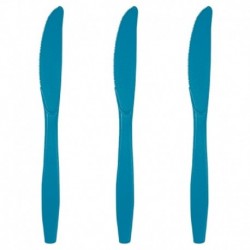 24 Coltelli Plastica Turchese Teal 18 cm