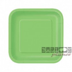 16 Piatti Quadrati Carta Verde Lime 18 cm