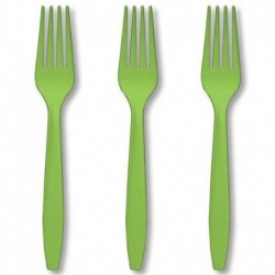 24 Forchette Plastica Verde Lime 18 cm