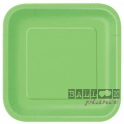 8 Piatti Quadrati Plastica Verde Lime 30 cm