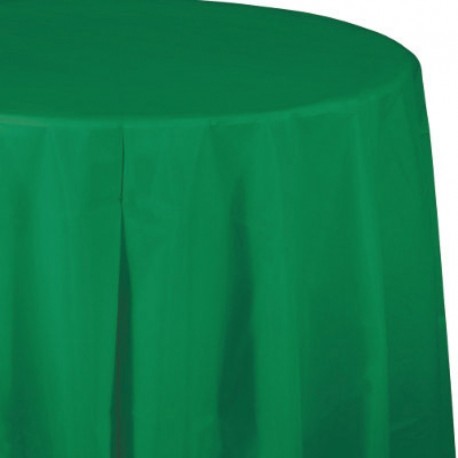 Tovaglia Plastica Tonda Verde Smeraldo 205 cm