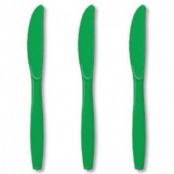 10 Coltelli Plastica Verde Smeraldo 16 cm