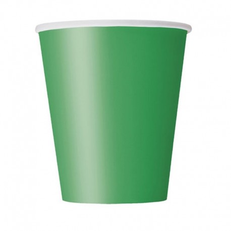8 Bicchieri Carta Verde Smeraldo 266 ml