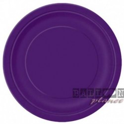 16 Piatti Tondi Carta Viola Scuro 23 cm