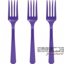 10 Forchette Plastica Viola Scuro 16 cm