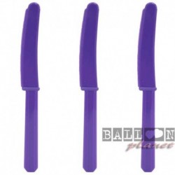 10 Coltelli Plastica Viola Scuro 16 cm