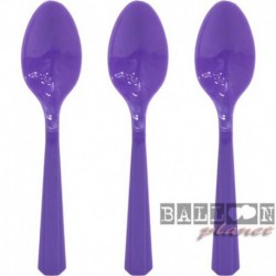 24 Cucchiai Plastica Viola Scuro 18 cm