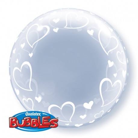 Pallone Deco Bubble Cuori 60 cm