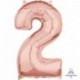 Pallone Numero 2 Rosa Gold 90 cm