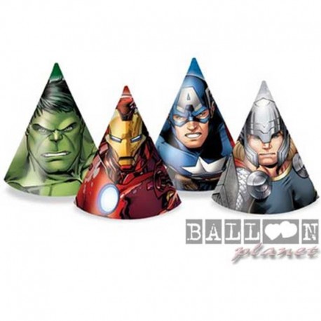 6 Cappellini Carta Avengers 12x16 cm