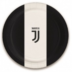 8 Piatti Tondi Carta Juve 23 cm