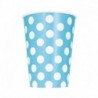 6 Bicchieri Carta Pois Azzurri 355 ml