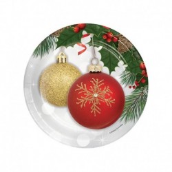 8 Piatti Tondi Carta Ornament 18 cm