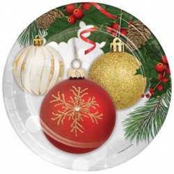 8 Piatti Tondi Carta Ornaments 23 cm