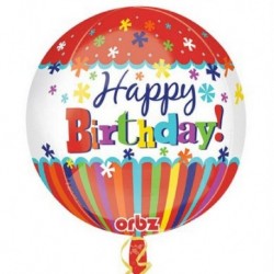 Pallone Orbz Happy Birthday 40 cm