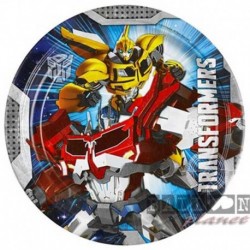 8 Piatti Tondi Carta Transformers 23 cm