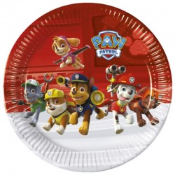 8 Piatti Tondi Carta Paw Patrol 23 cm