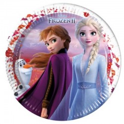 8 Piatti Tondi Carta Frozen 23 cm