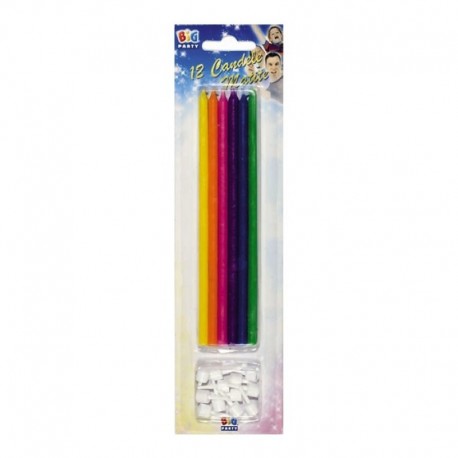 12 Candeline Matita Multicolore 15 cm