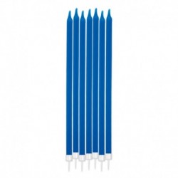 12 Candeline Matita Blu Elettrico 15 cm