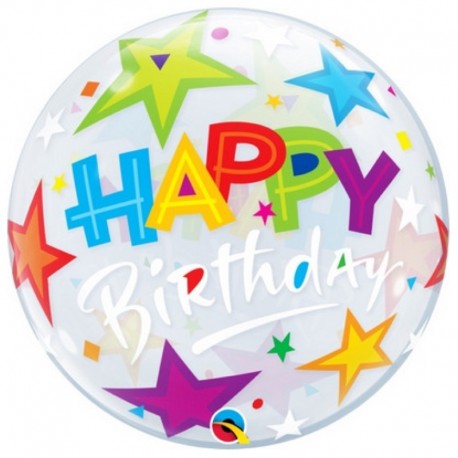Pallone Bubble Happy Birthday 50 cm