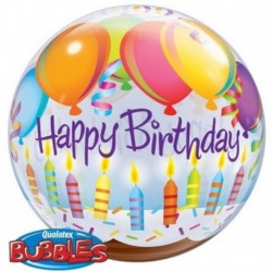 Pallone Bubble Happy Birthday 50 cm