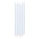6 Candeline Matita Bianco Metal 15 cm