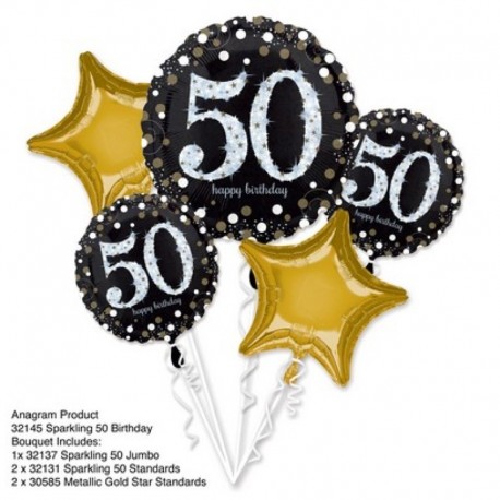 5 Palloni Bouquet Birthday 50 Anni
