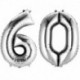 Set Palloni 60 Anni Argento 90 cm