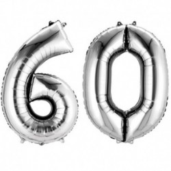 Set Palloni 60 Anni Argento 90 cm