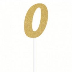 Deco Torta Numero 0 Oro 15 cm