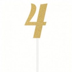 Deco Torta Numero 4 Oro 15 cm