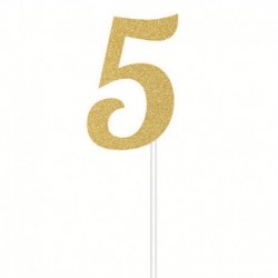 Deco Torta Numero 5 Oro 15 cm