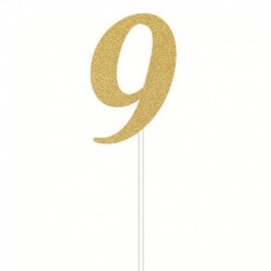 Deco Torta Numero 9 Oro 15 cm
