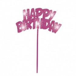 Deco Torta Happy Birthday Rosa 20x13 cm