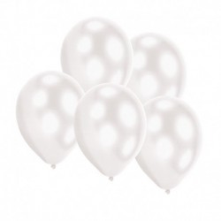 5 Palloncini Led Bianco 27 cm