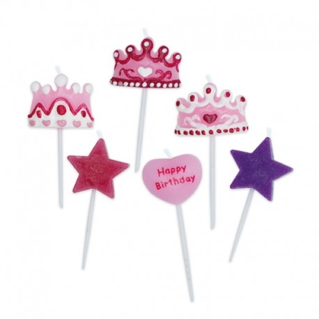 6 Candeline Picks Princess 6 cm