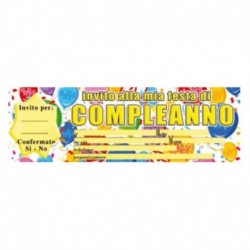 20 Inviti Blocchetto Compleanno
