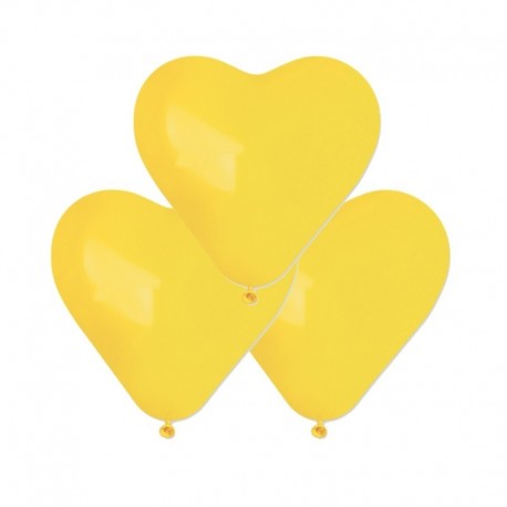 Palloncini Cuore Gialli 25 cm