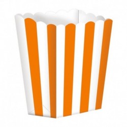 5 Contenitori Popcorn Arancio 9x13 cm