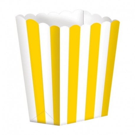 5 Contenitori Popcorn Gialli 9x13 cm
