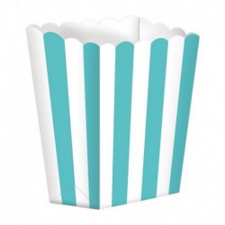 5 Contenitori Popcorn Verde Acqua 9x13 cm