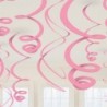 12 Decorazioni Swirl Rosa 55 cm