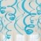 12 Decorazioni Swirl Azzurre 55 cm