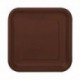 16 Piatti Quadrati Carta Marroni 18 cm