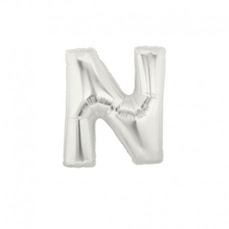 Pallone Lettera N Argento 20 cm